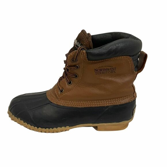 Northwest Territory Women's Brown Blue Leather Rubber Thinsulate Duck Boots Sz 9 - Picture 9 of 9
